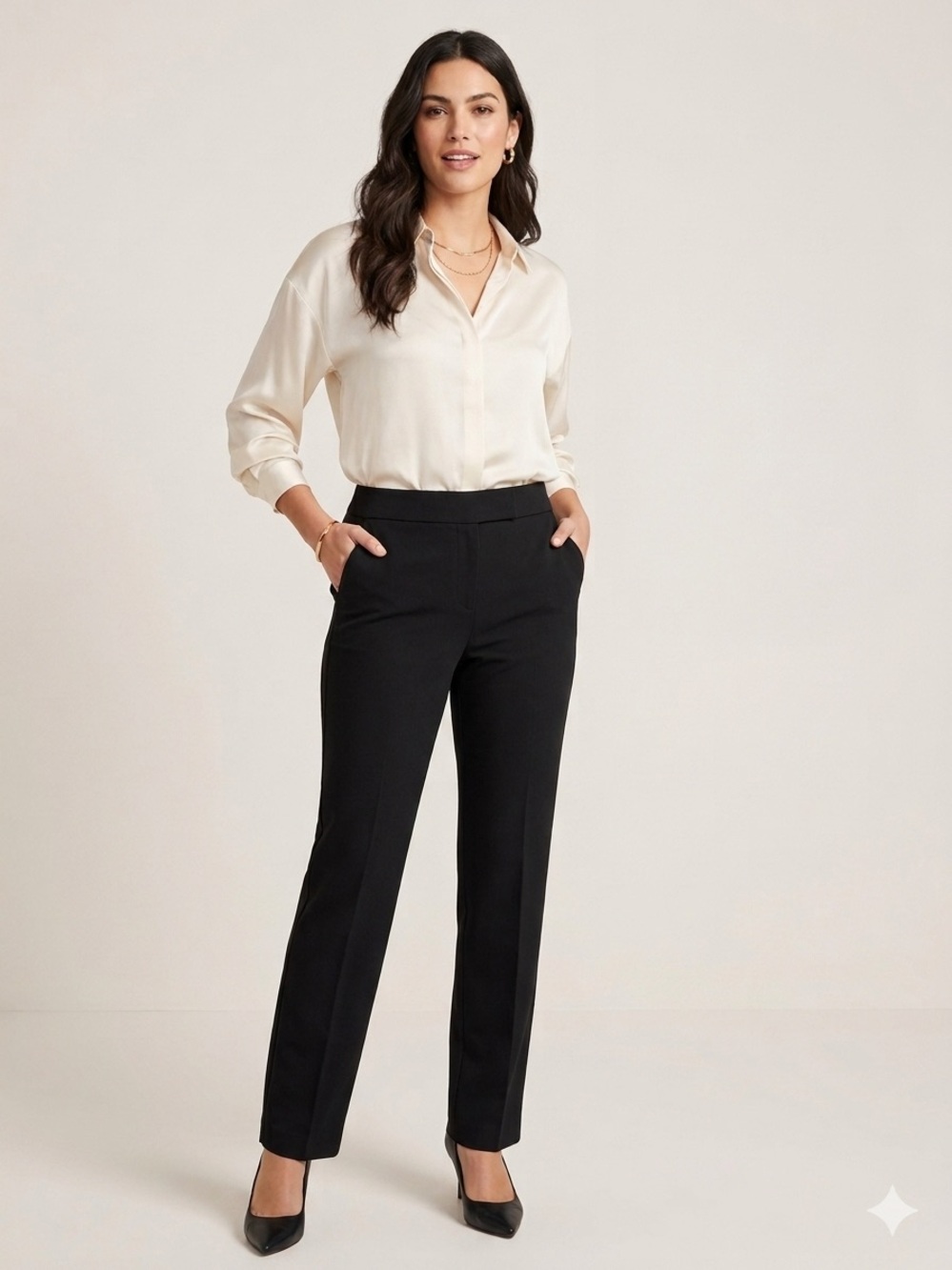 NWT JM Collection Black Pull-On Pants | Size L | Comfort Waist Tummy Control